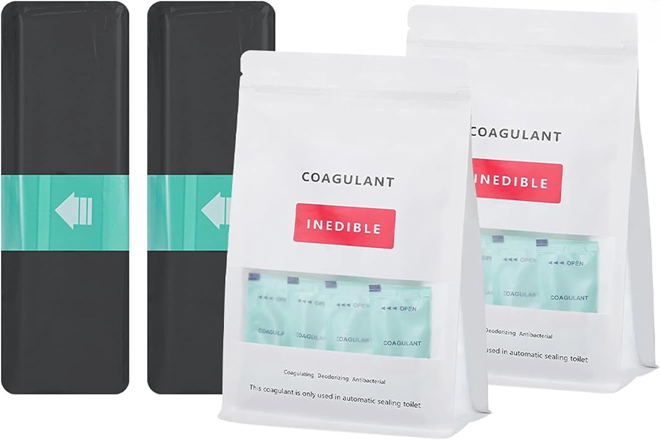 Refill Bags and Coagulant Dry Flush Toilet - 150 Uses(5-pack)